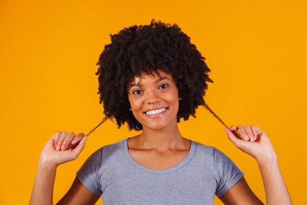 Afro woman with curly hair