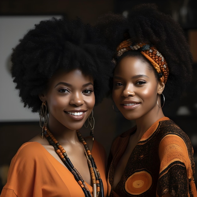 afro women with big hair and a big afro