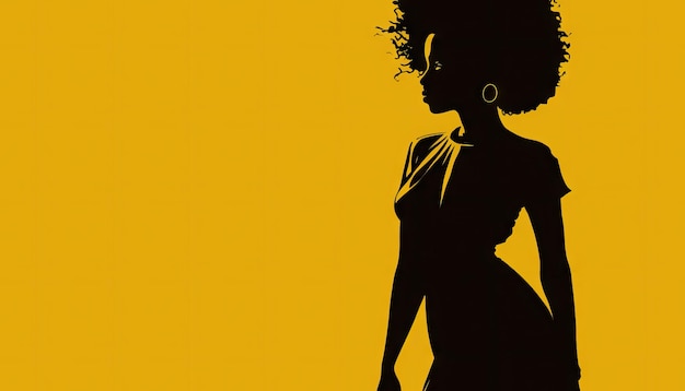 Afro zwarte vrouw lichaam silhouet vector