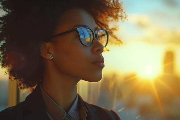 AfroAmerican business woman working in office