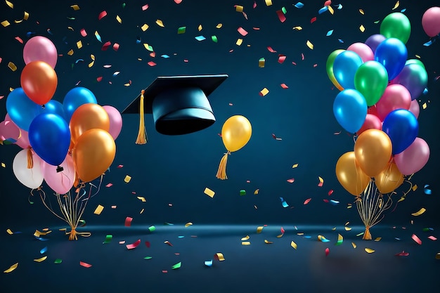 Afstuderen achtergronden feesten universiteiten afstuderen ceremonie ballonnen en vreugde confetti