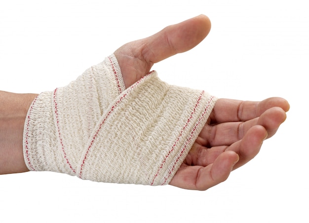 After dressing for wounds on the hand, clipping path