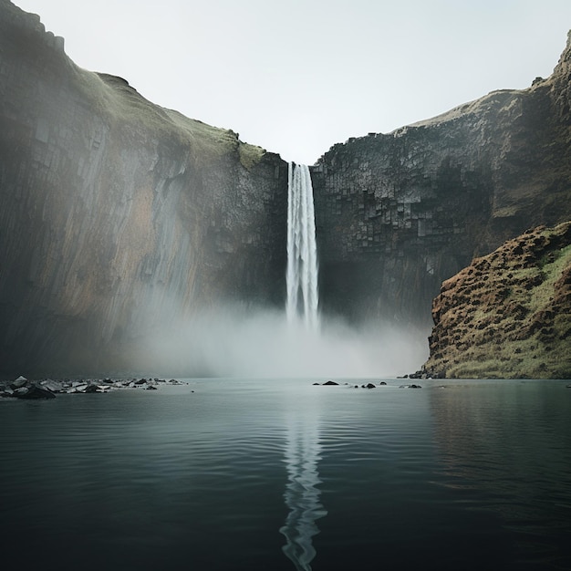 Afternoon Cascade Radiant Waterfall Landscape