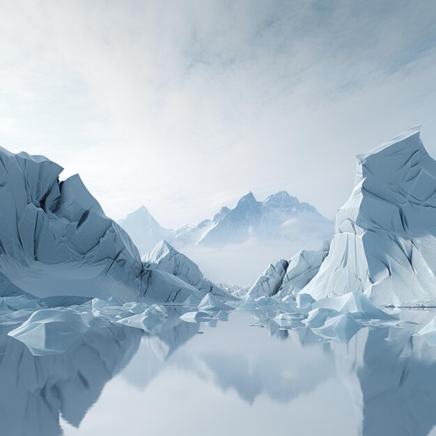 写真 午後の静けさ ミニマリストの氷河の景色