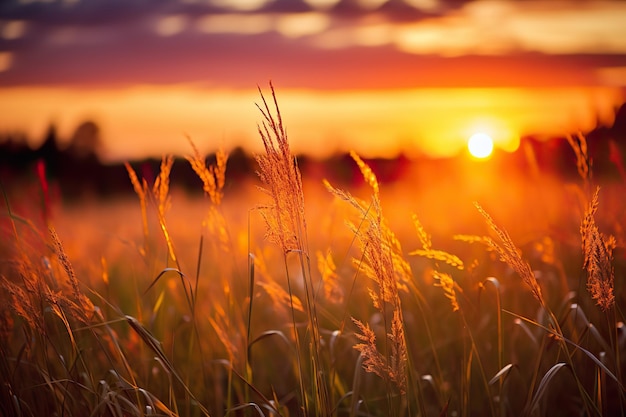 Afternoon Tranquility Field of Tall Grass Nature39s Serene Symphony