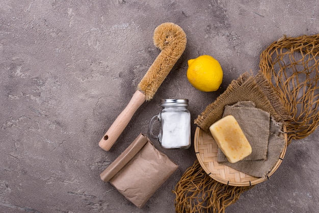 Afvalvrije natuurlijke accessoires voor reiniging