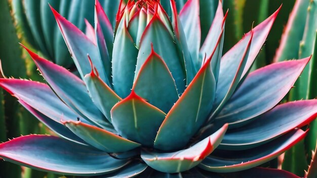 Agave cactus abstract natural pattern background blue toned