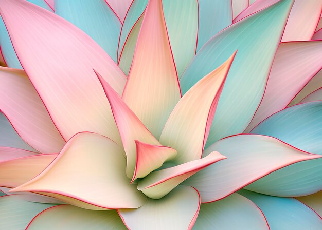 Agave leaves in trendy pastel colors for design backgrounds