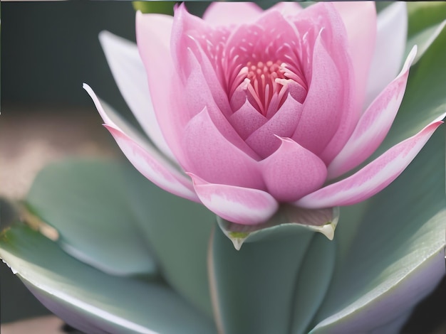 リュウゼツランの植物とピンクの花 Nature039s 繊細な美しさ