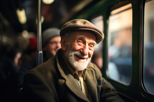 Aged Elation Portrait of a Happy Octogenarian in Varied Setting