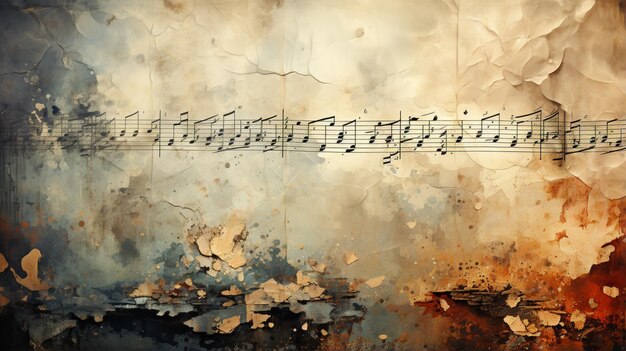 Aged Music Sheet Paper Texture Background