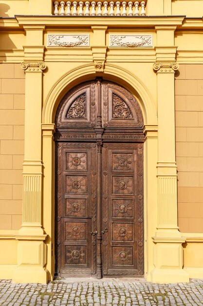 Aged oak street door