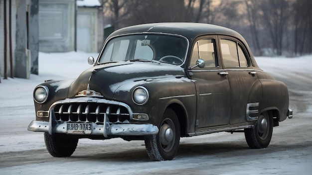 Aged russian retro sedan old