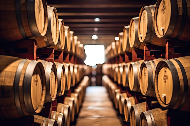 Aged wine casks at German winery