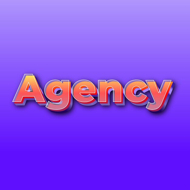 AgencyText effect JPG gradient purple background card photo