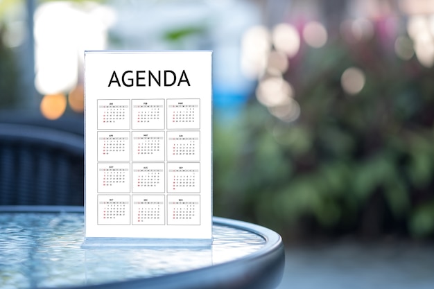 Foto agenda attività informazioni calendario eventi e meeting appuntamento