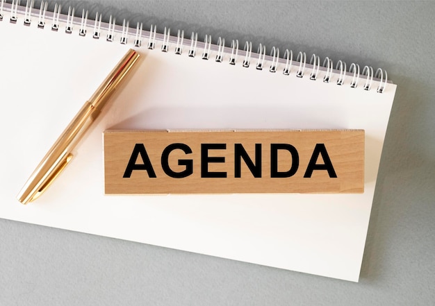 Agenda woord bedrijfsconcept