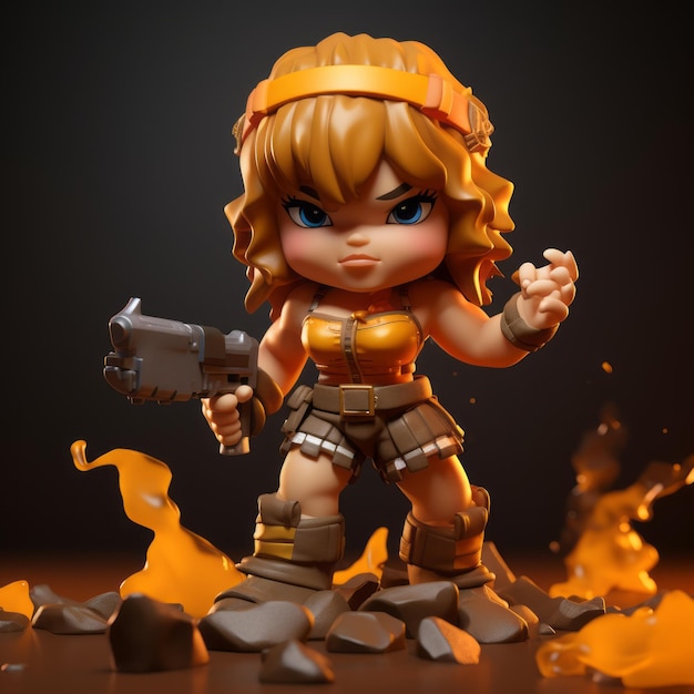 Aggressive Baby Doll Barbarian 3d Printed Gi Joe Style Toy