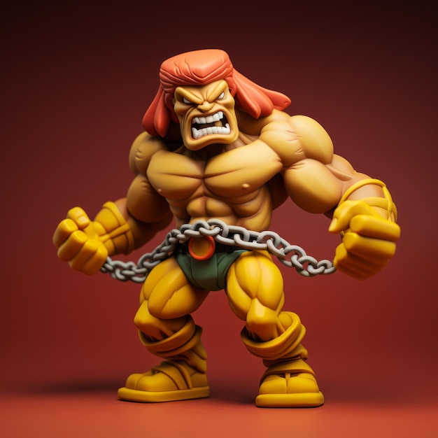 Photo aggressive barbarian yoyo gi joe style 3d printed toy