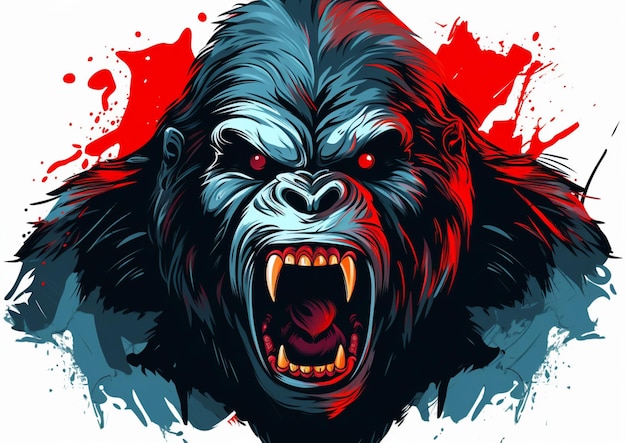 Aggressive gorilla vector illustration