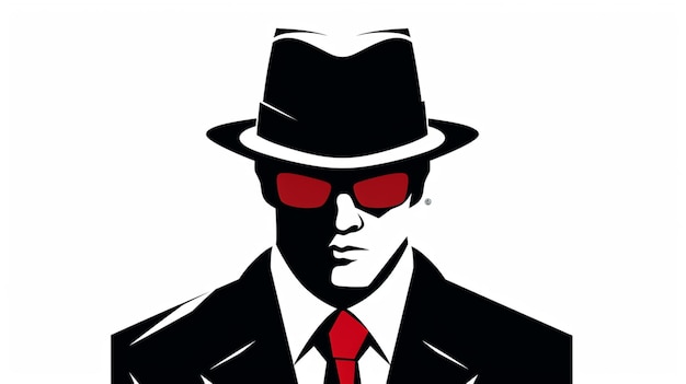 Photo aggressive mafia boss logo vector white background image ai generated art