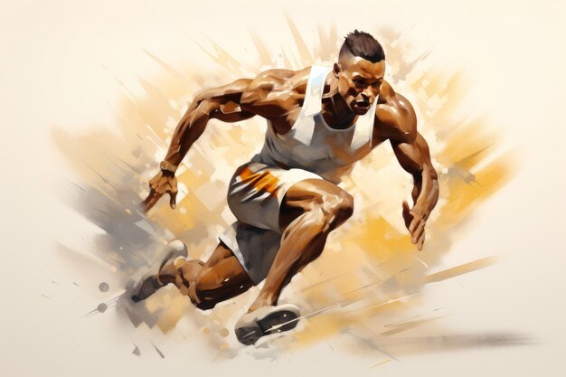 Photo agile male sprinter sport generate ai