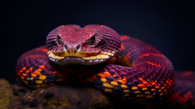 Фото agkistrodon contortrix змея животное неоновый цвет ии сгенерированные изображения