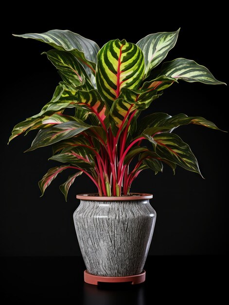 Photo aglaonema chinese evergreen studio shot isolated on clear background generative ai