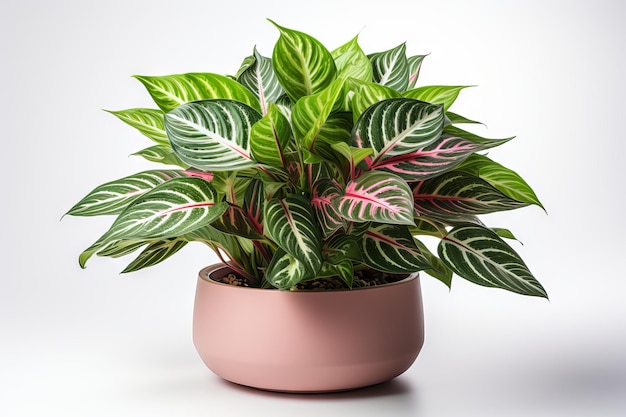 Photo aglaonema isolated on white background with clipping path