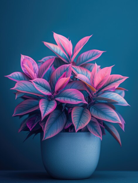 Aglaonema plant in pot Studio photoshoot on isolated solid color background Home flower plant profile photography Ai generated illustration Botanical app picture