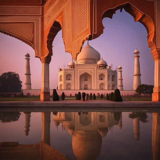Photo a agra taj mahal side view front view photography
