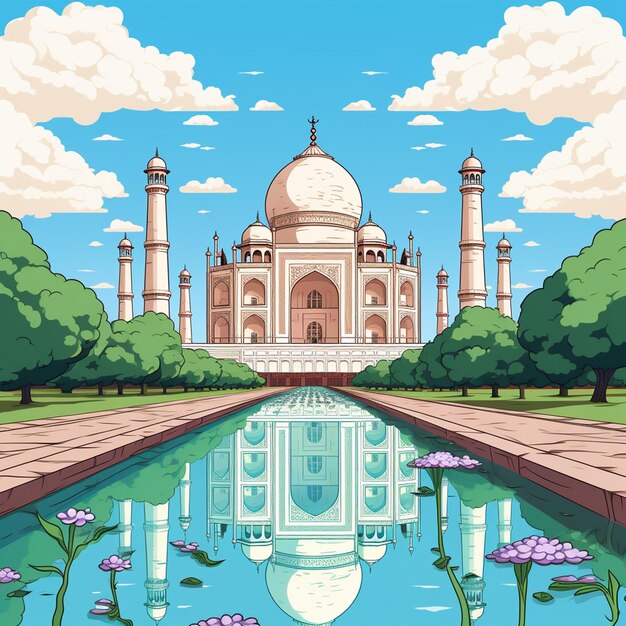 Foto un vettore di agra taj mahal