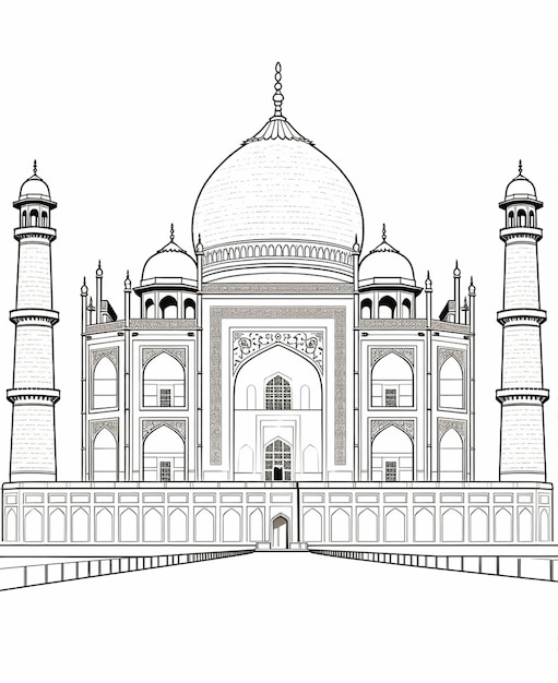 A agra taj mahel color page