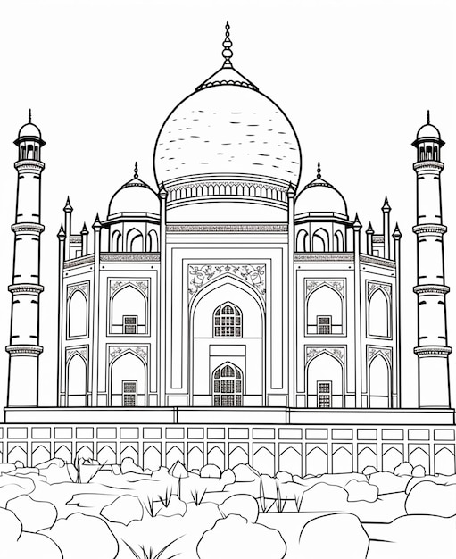 A agra taj mahel color page