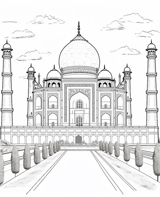 A agra taj mahel color page