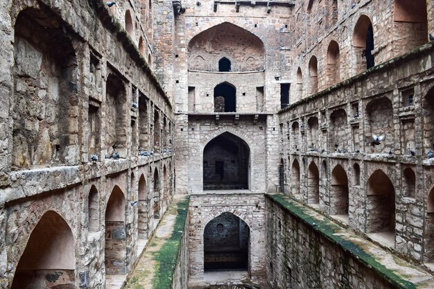 Agrasen Ki Baoli Step Well gelegen in het midden van Connaught geplaatst New Delhi India Oude Oude archeologie Constructie