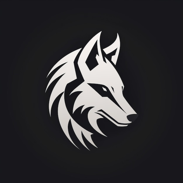 Agressieve Wolf Logo Modern gestileerd zwart-wit ontwerp