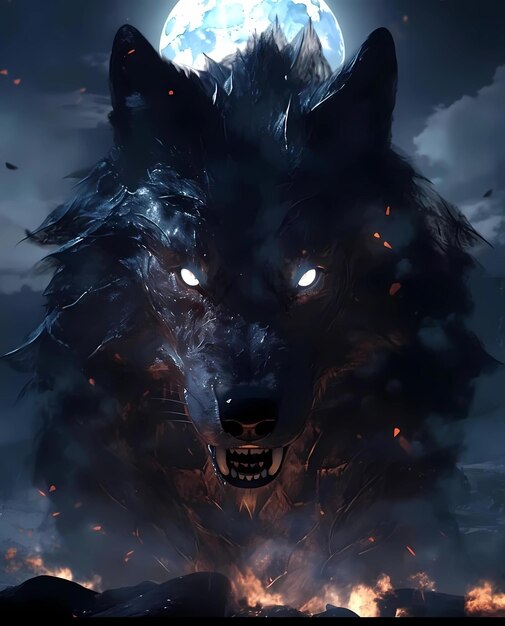 Agressieve wolf