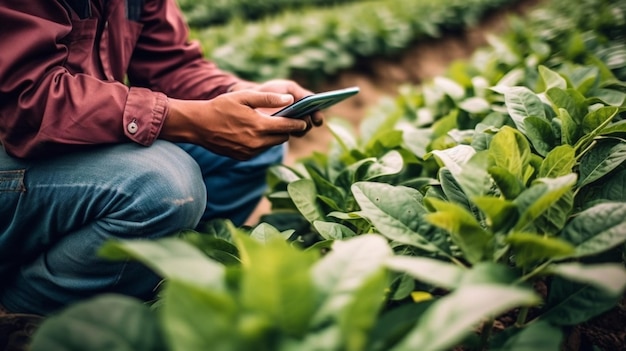 Foto agroalimentare con la tecnologia