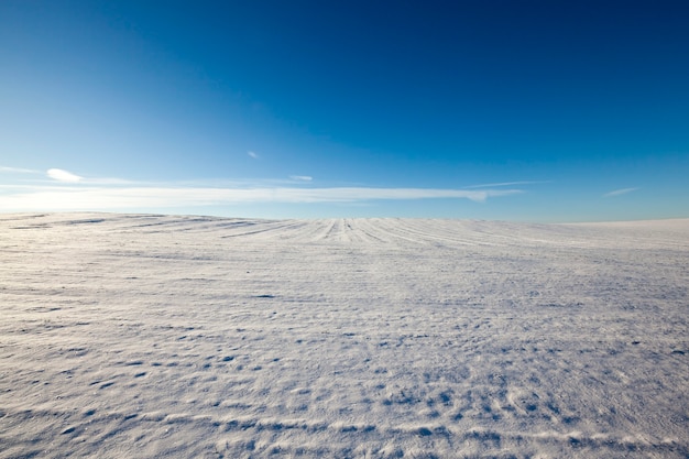 Agricultural field in a winter season