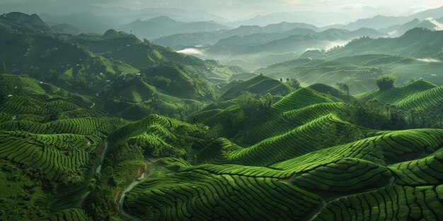 agricultural fields birds eye view Generative AI