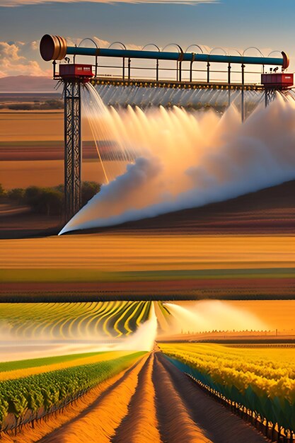 Agricultural irrigation system irrigating