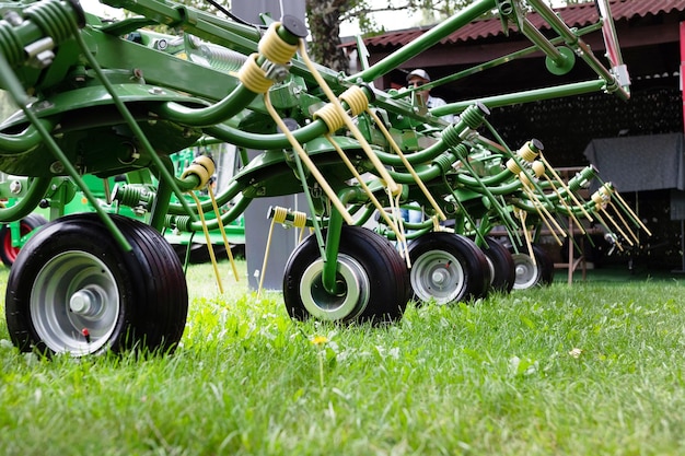 Photo agricultural machinery in agricultural fair