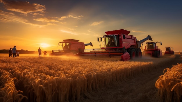농업 심포니  ⁇ 빛 에 빛나는 몰트 된 보리 수확 장면