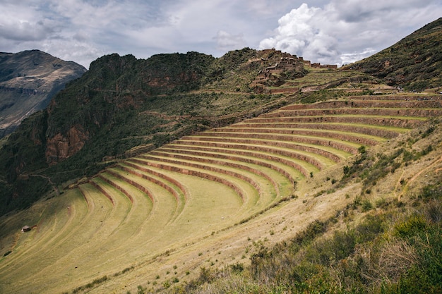 Foto terrazze agricole a pisac, in perù