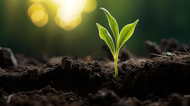 Photo agriculture corn sprout