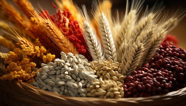 写真 農業食品小麦大麦穀物植物自然種子人工知能によって生成された有機乾燥農場