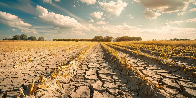 Foto agricoltura in germania l'estate torrenziale porta alla disidratazione che fa appassire i raccolti sulla terra arida e asciutta