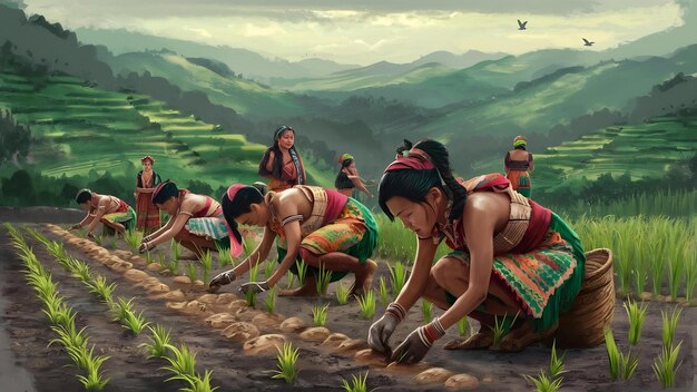 Photo agriculture of hilltribe women