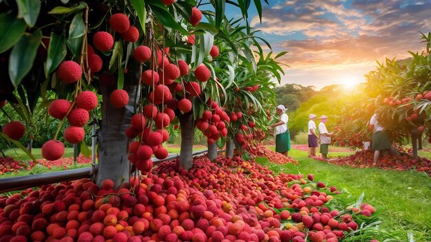 Agriculture of lychee fruit in thailand